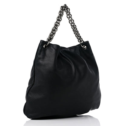 Chanel Lambskin Large Soft and Chain Hobo Black 3 of 10