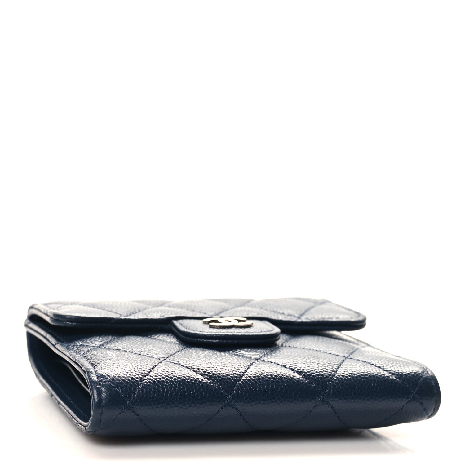 Chanel Caviar Quilted Compact Flap Wallet Navy 4 of 8