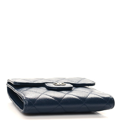 Chanel Caviar Quilted Compact Flap Wallet Navy 4 of 8