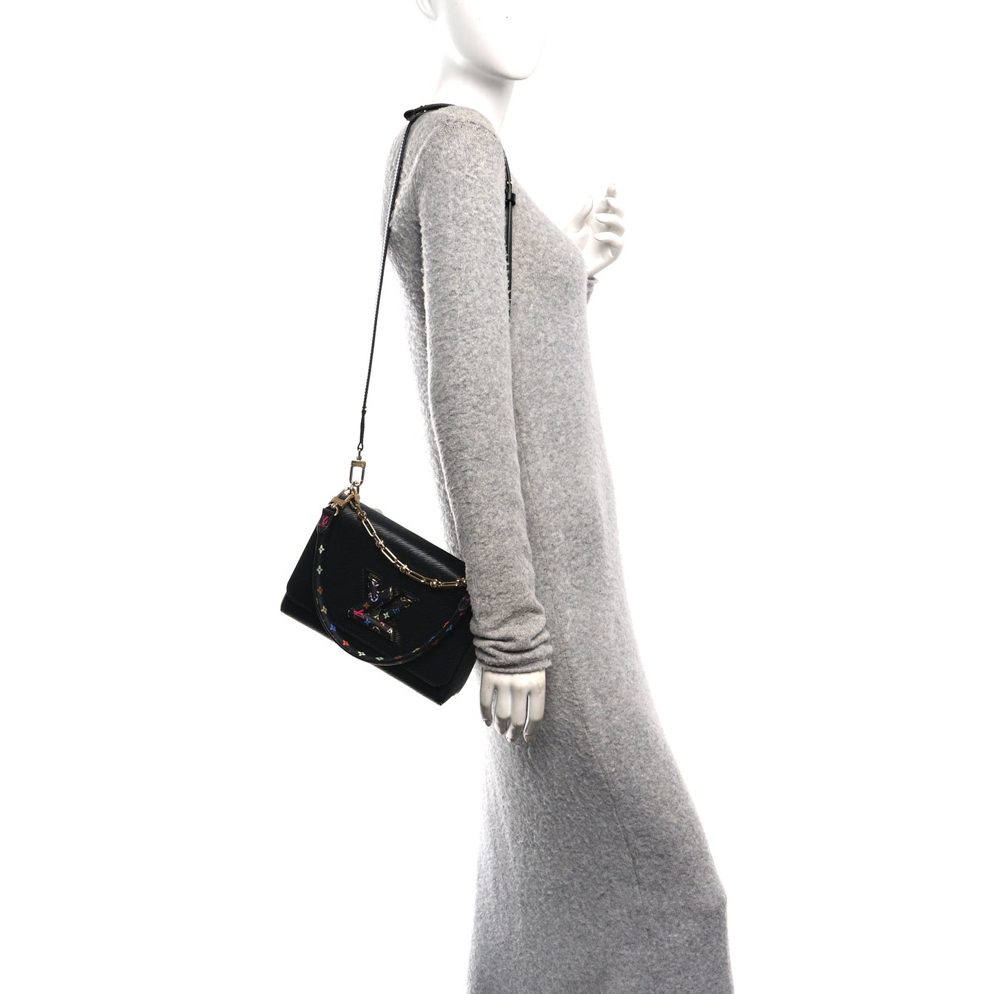 LV X TM Epi Twist MM Slim Shoulder Bag Black