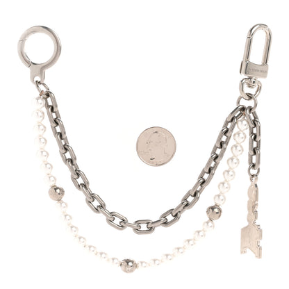 Louis Vuitton Metal Pearls Mini Chain Belt Bag Charm Silver 2 of 5