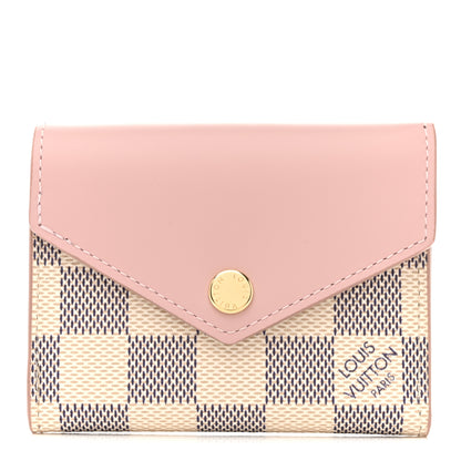 Louis Vuitton Damier Azur Zoe Wallet Rose Ballerine 1 of 9