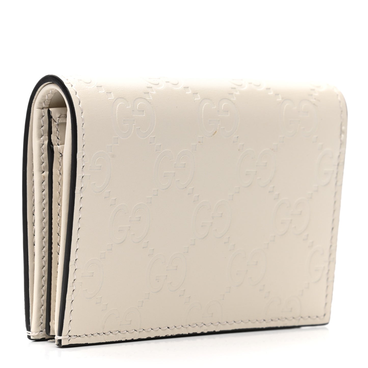 Guccissima Cherries Card Case Wallet White