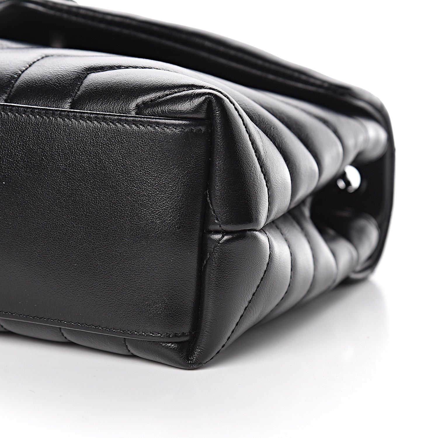 Saint Laurent Calfskin Y Quilted Monogram Small Loulou Chain Satchel Black 9 of 10