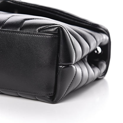 Saint Laurent Calfskin Y Quilted Monogram Small Loulou Chain Satchel Black 9 of 10