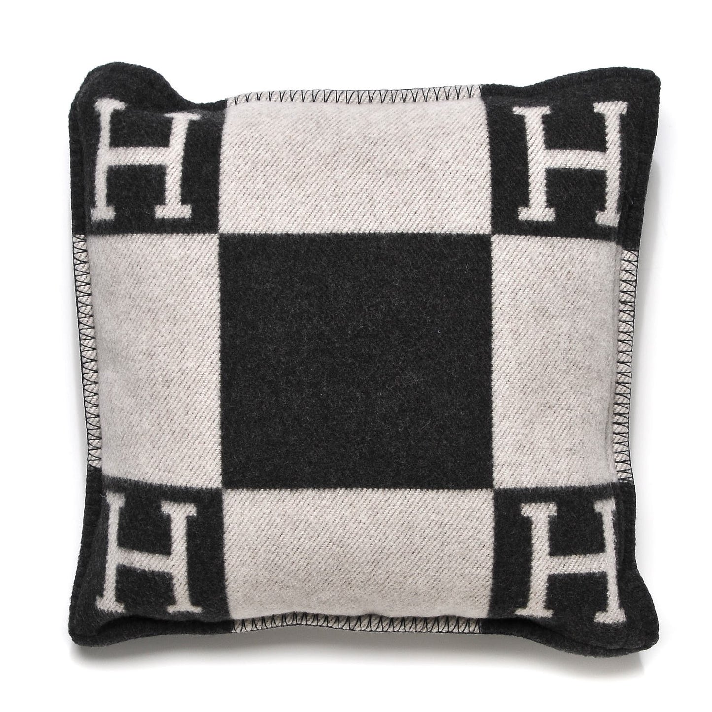 Wool Cashmere Avalon Pillow PM Ecru Gris Fonce