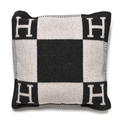 Hermes Wool Cashmere Avalon Pillow PM Ecru Gris Fonce 3 of 5