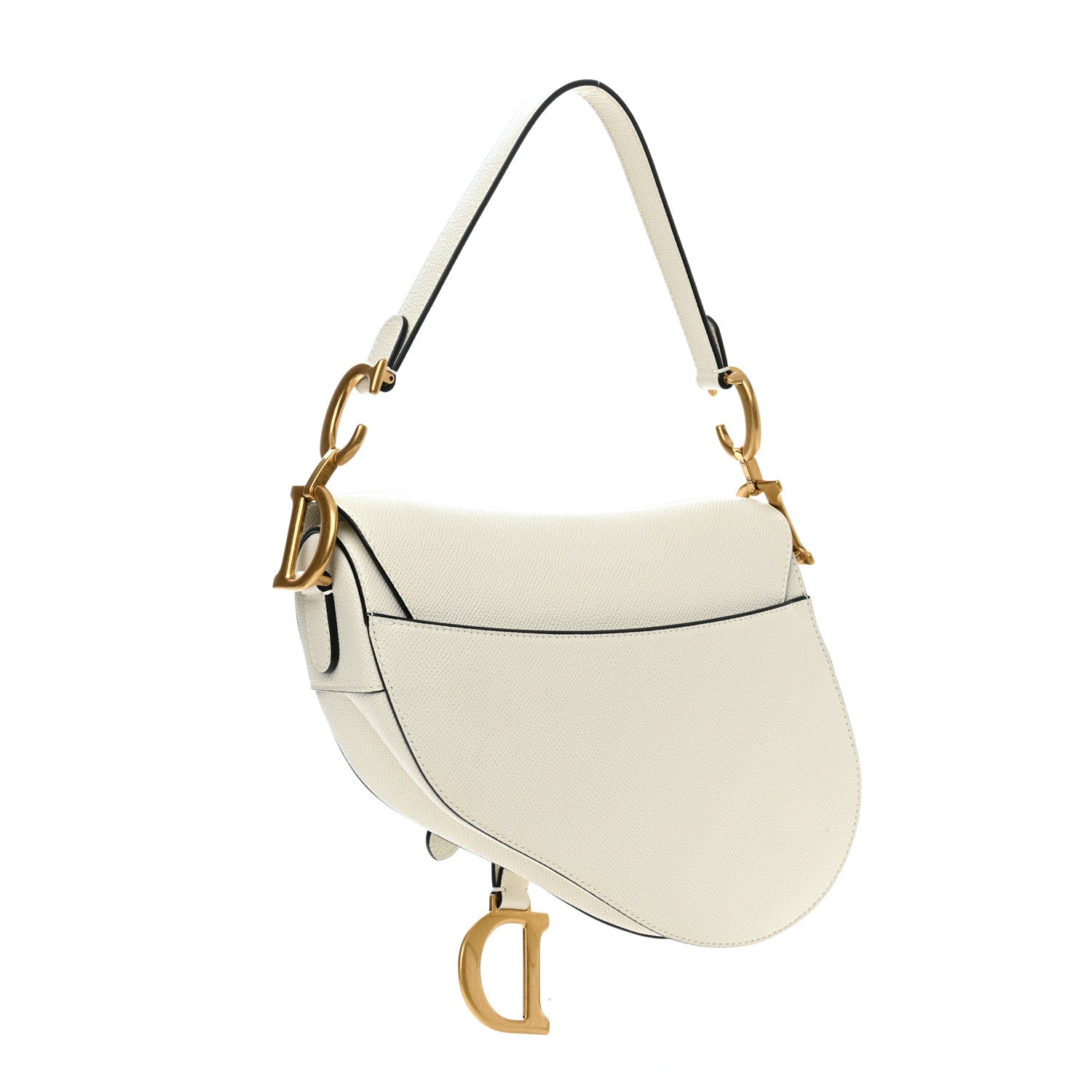 Christian Dior Grained Calfskin Saddle Bag White 3 of 9