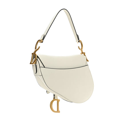 Christian Dior Grained Calfskin Saddle Bag White 3 of 9