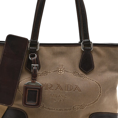 Prada Jacquard Logo Tote Corda Moro 7 of 10