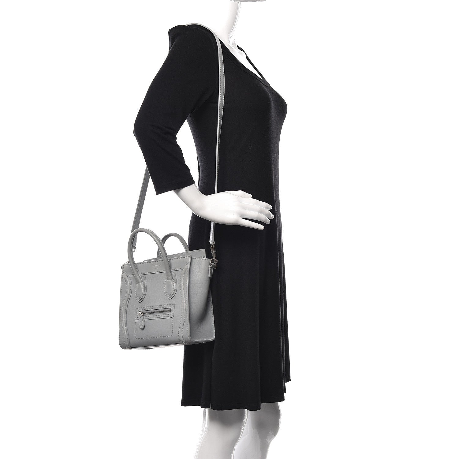Celine Smooth Calfskin Nano Luggage Sky 2 of 14