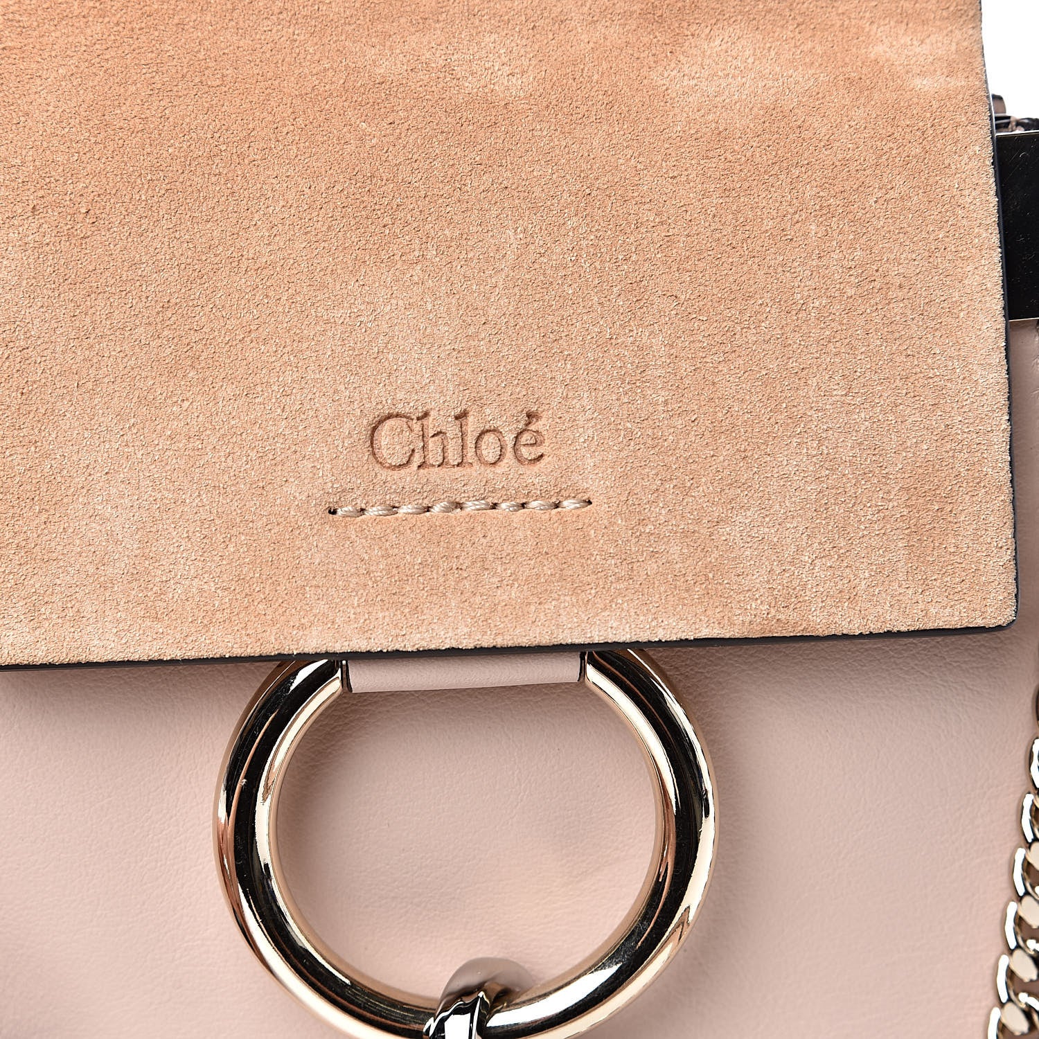 Chloe Suede Calfskin Mini Faye Bracelet Bag Cement Pink 7 of 8