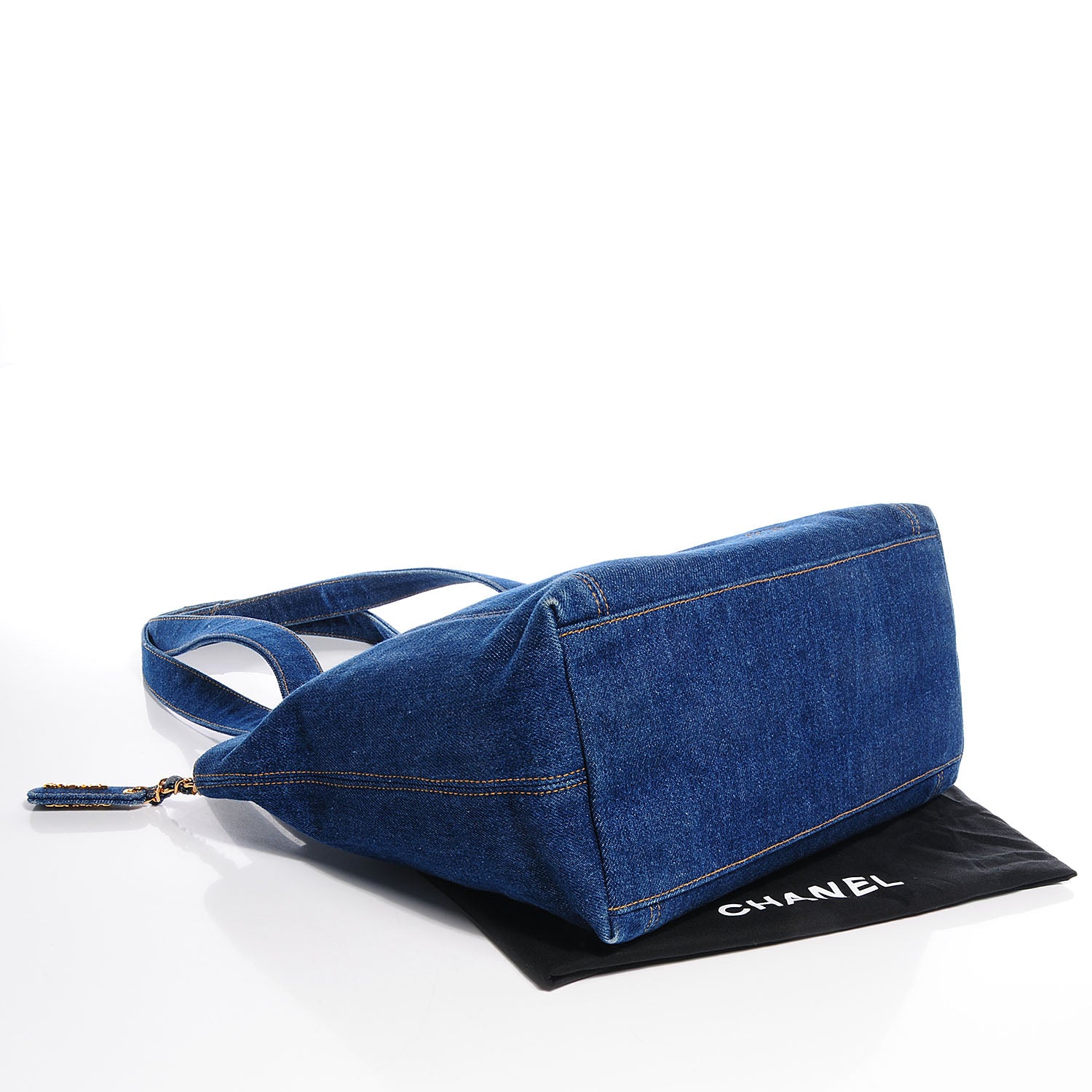 Chanel Denim CC Zip Tote Blue 7 of 12