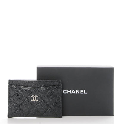 Chanel Metallic Caviar Quilted Card Holder Black 9 of 9
