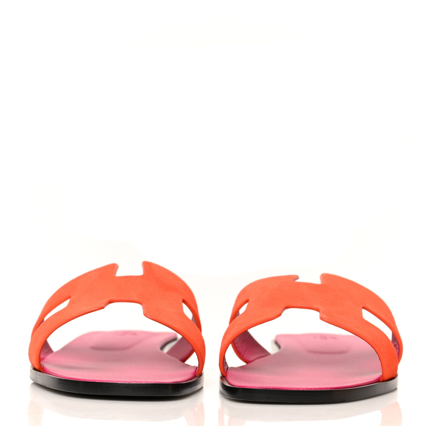 Suede Goatskin Oran Sandals 41 Orange Synthetique