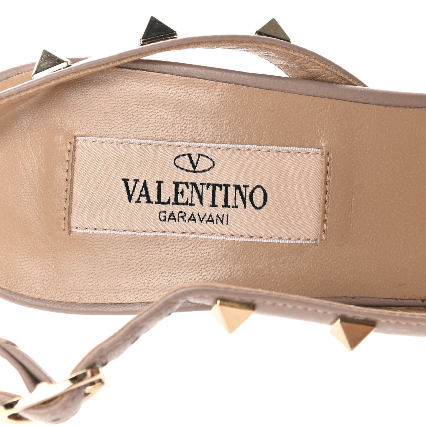 Patent Rockstud Half D'Orsay Slingback 85mm Pumps 38.5 Poudre