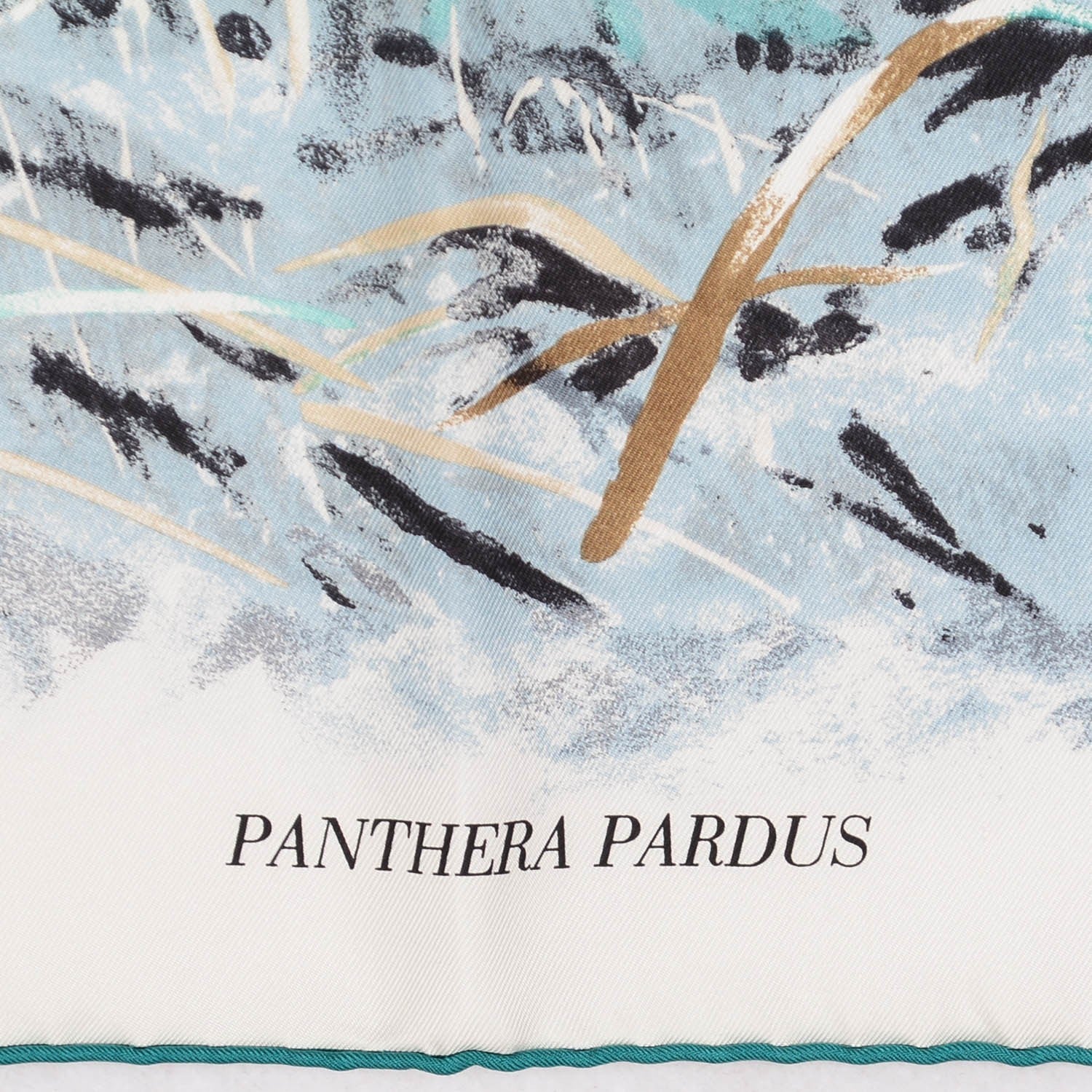 Hermes Silk Panthera Pardus Scarf 90 Blanc Anthracite Vert 141911