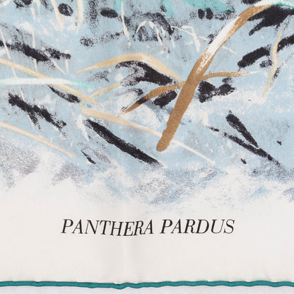 Hermes Silk Panthera Pardus Scarf 90 Blanc Anthracite Vert 3 of 6