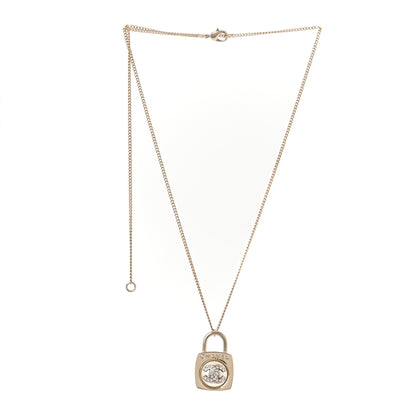 Chanel Crystal Pearl Lock CC Necklace Gold 3 of 5