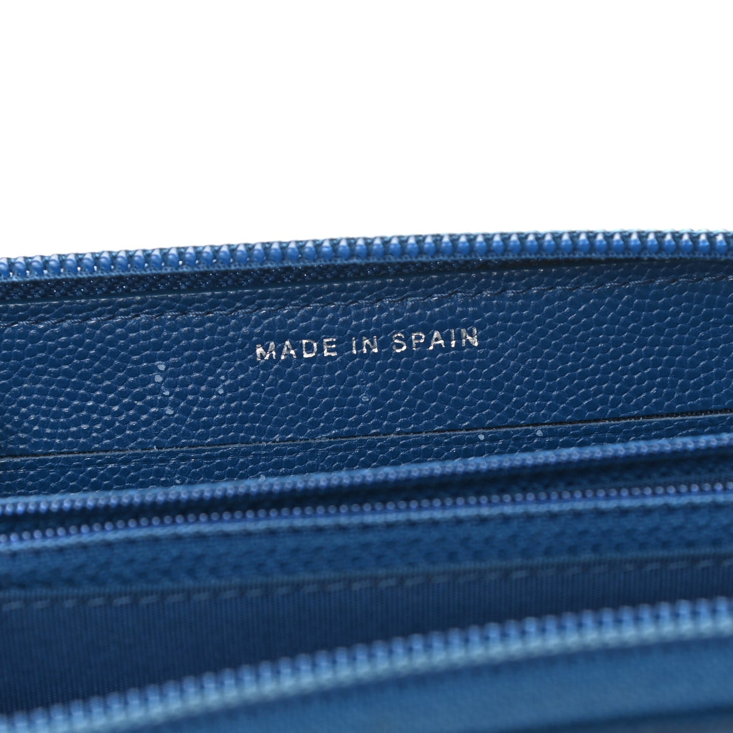 Caviar Quilted Boy Small Zip Around Wallet Blue