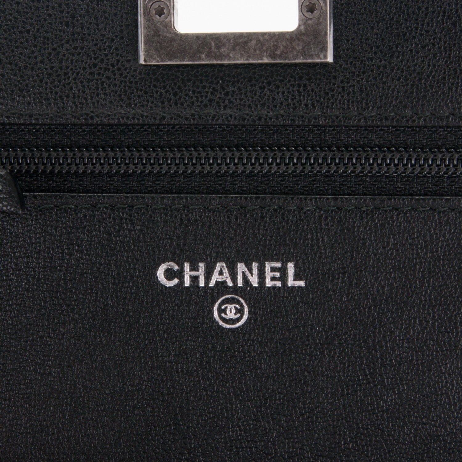 Chanel Studded Sheepskin Quilted Chevron Reissue Wallet On Chain WOC Black 6 of 8