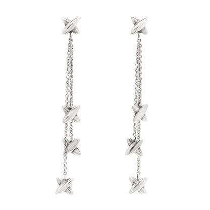 Tiffany Sterling Silver Paloma Picasso Graffiti X Drop Earrings 1 of 3
