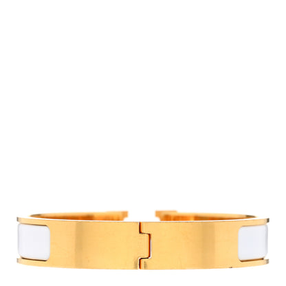 Hermes Enamel Narrow Clic Clac H Bracelet GM White 3 of 9