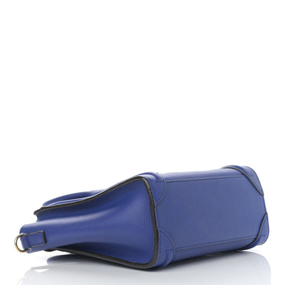 Celine Drummed Calfskin Nano Luggage Indigo 3 of 11