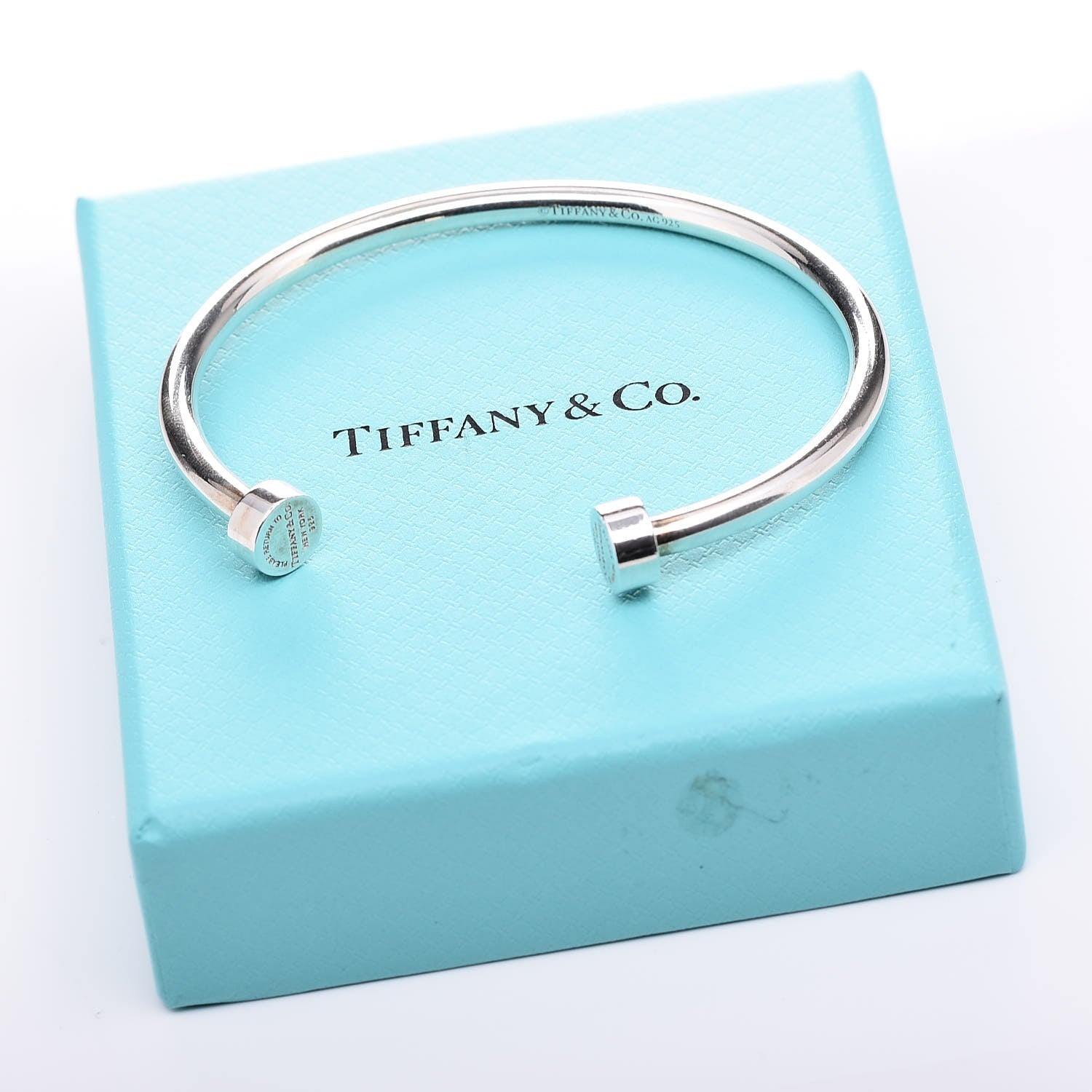 Tiffany Sterling Silver Return to Narrow Circle Edge Cuff Bracelet 6 of 6
