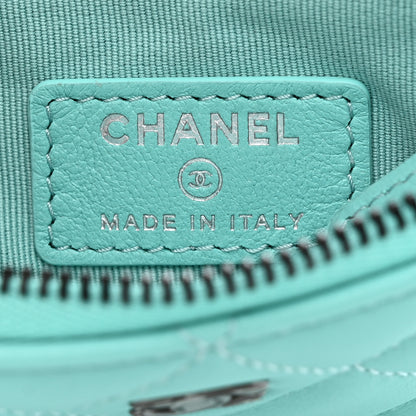 Chanel Lambskin Quilted Small Cosmetic Case Turquoise 6 of 8