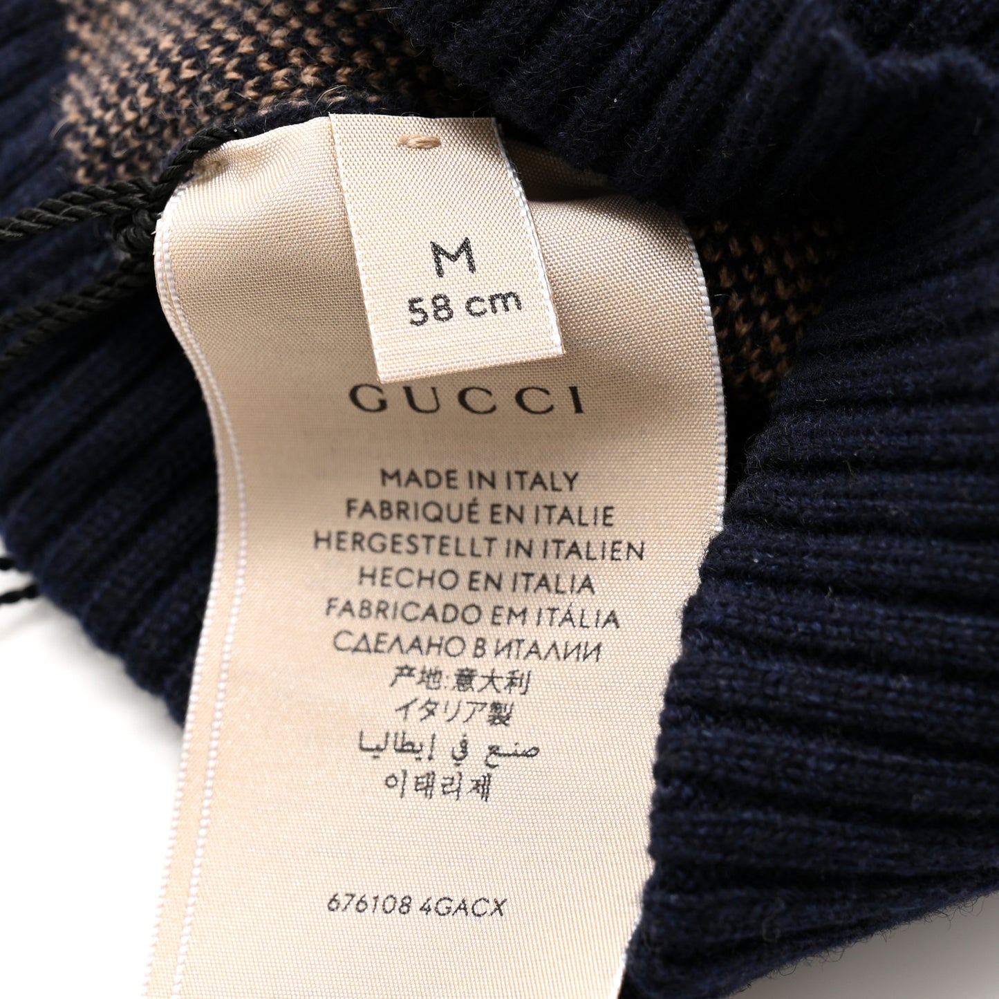 Cashmere Double G Beanie M Navy Beige