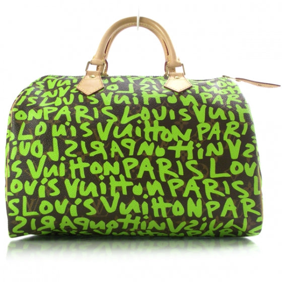 Louis Vuitton Monogram Graffiti Speedy 30 Green 1 of 9
