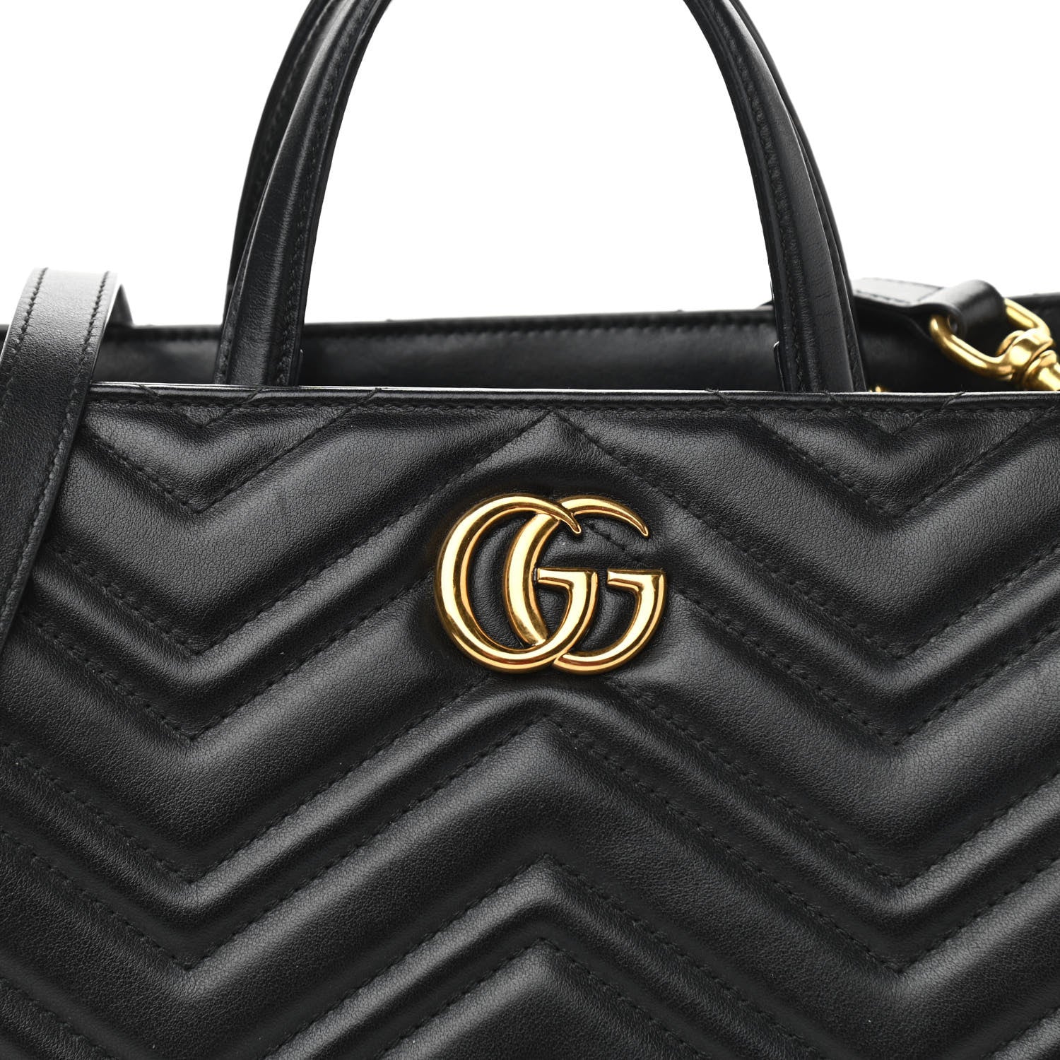 Gucci Calfskin Matelasse Small GG Marmont Tote Black 10 of 10