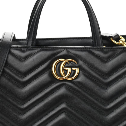 Gucci Calfskin Matelasse Small GG Marmont Tote Black 10 of 10