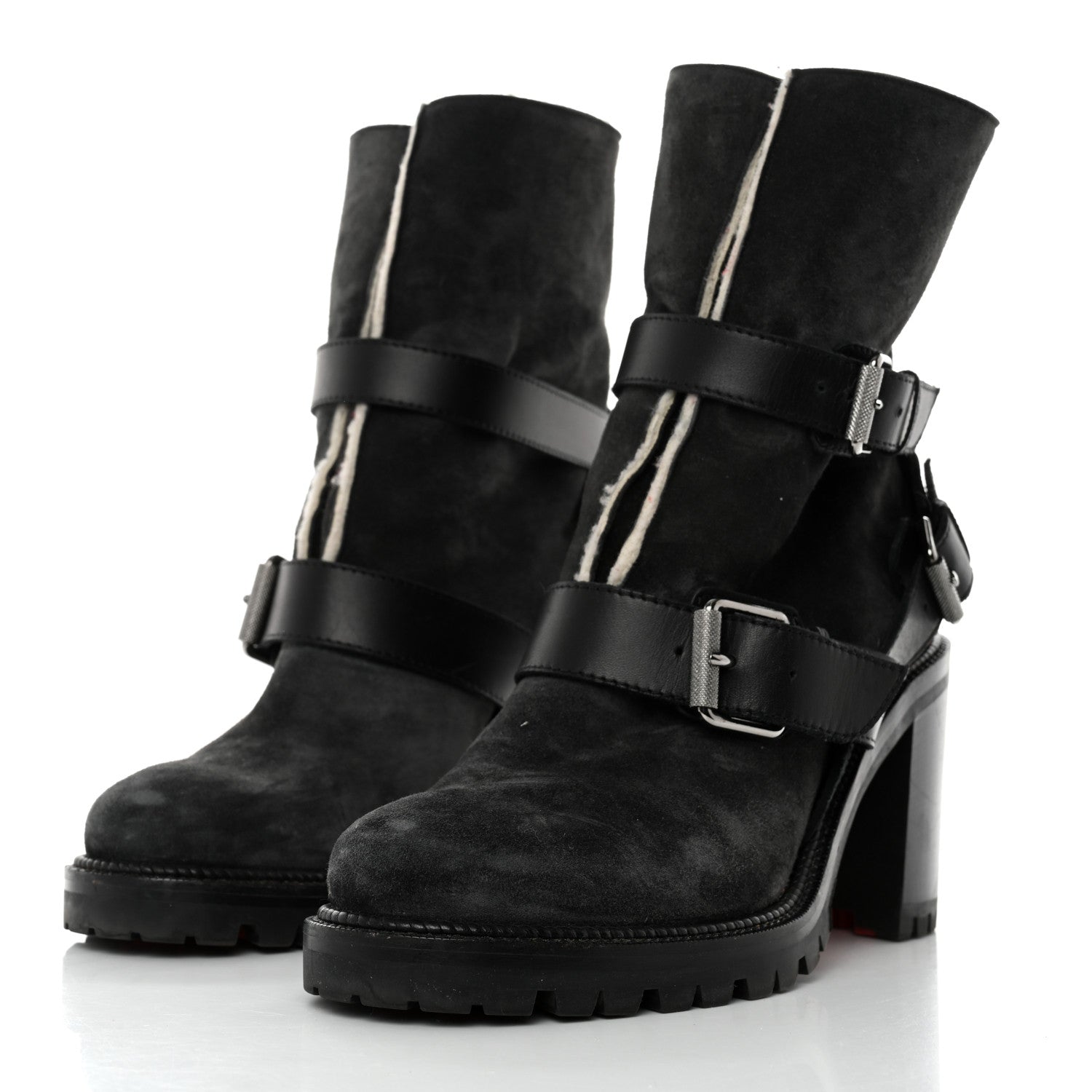 Christian Louboutin Calfskin Bouclette Viyonce 70 Boots 37.5 Black 3 of 8