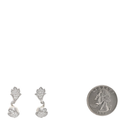 Mikimoto Platinum Diamond Akoya Pearl 7.5-8mm Leaf Drop Earrings 2 of 5