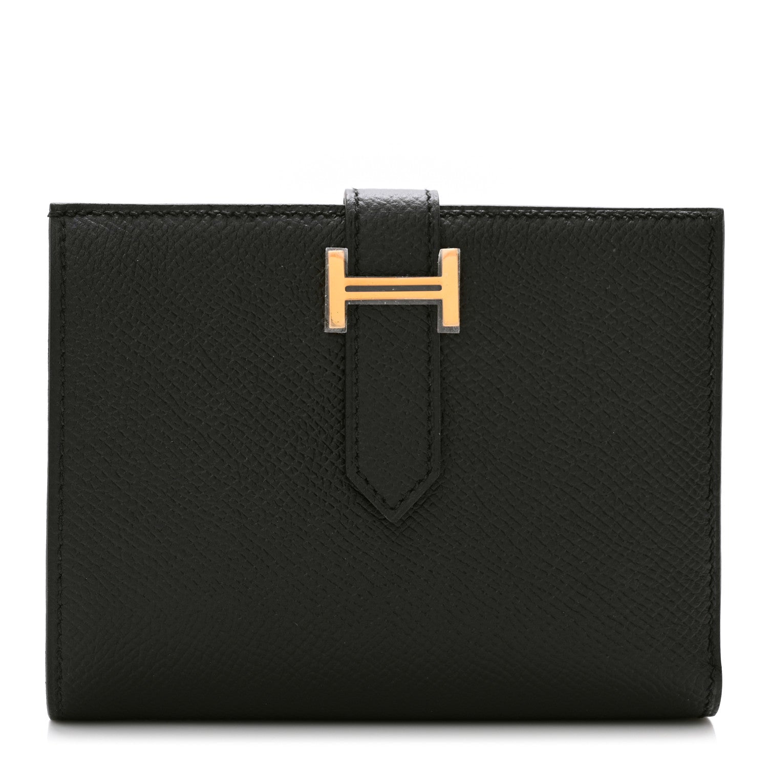 Hermes Epsom Bearn Compact Wallet Black 1 of 8