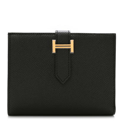 Hermes Epsom Bearn Compact Wallet Black 1 of 8