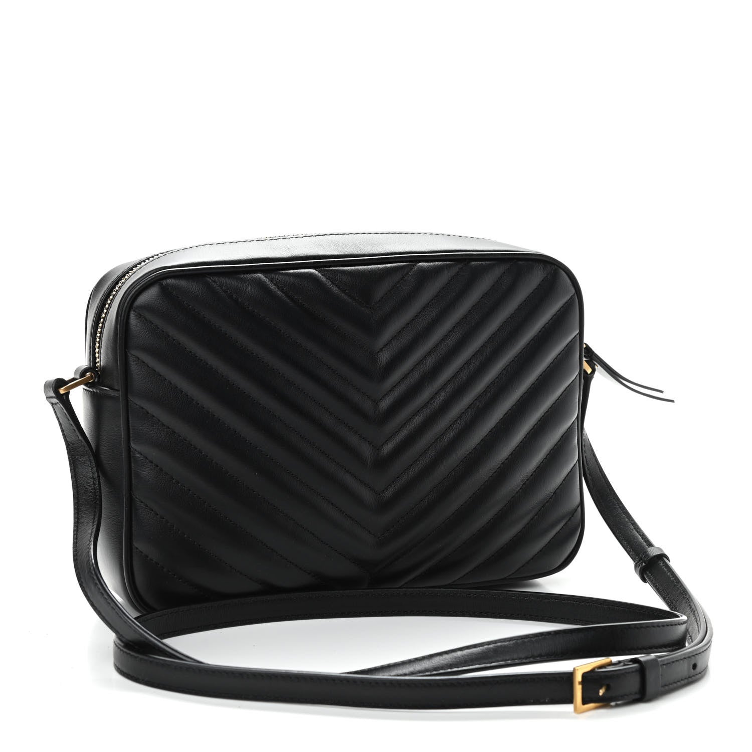Saint Laurent Calfskin Matelasse Monogram Lou Camera Bag Black 3 of 11