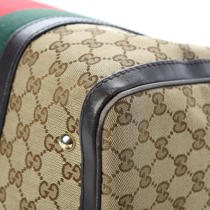Gucci Monogram Vintage Web Medium Boston Dark Brown 12 of 18