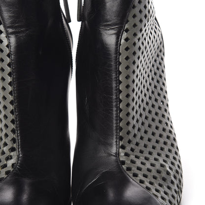 Chanel Perforated Lambskin CC Ankle Boots 37 Grey Black 12 of 15