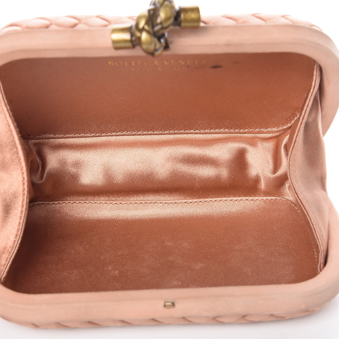 Satin Intrecciato Impero Knot Clutch Dahlia