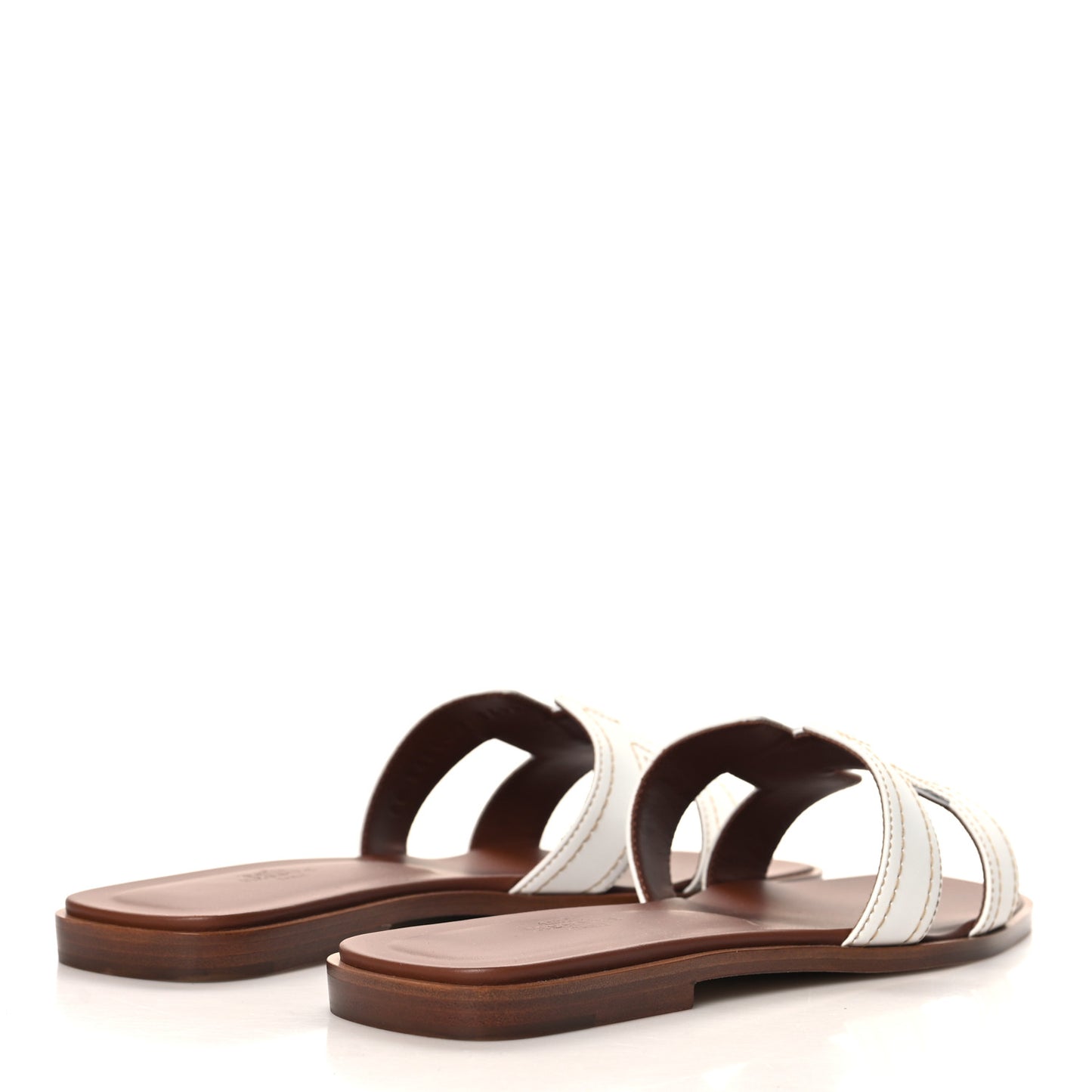Calfskin Stitched Oran Sandals 40 White