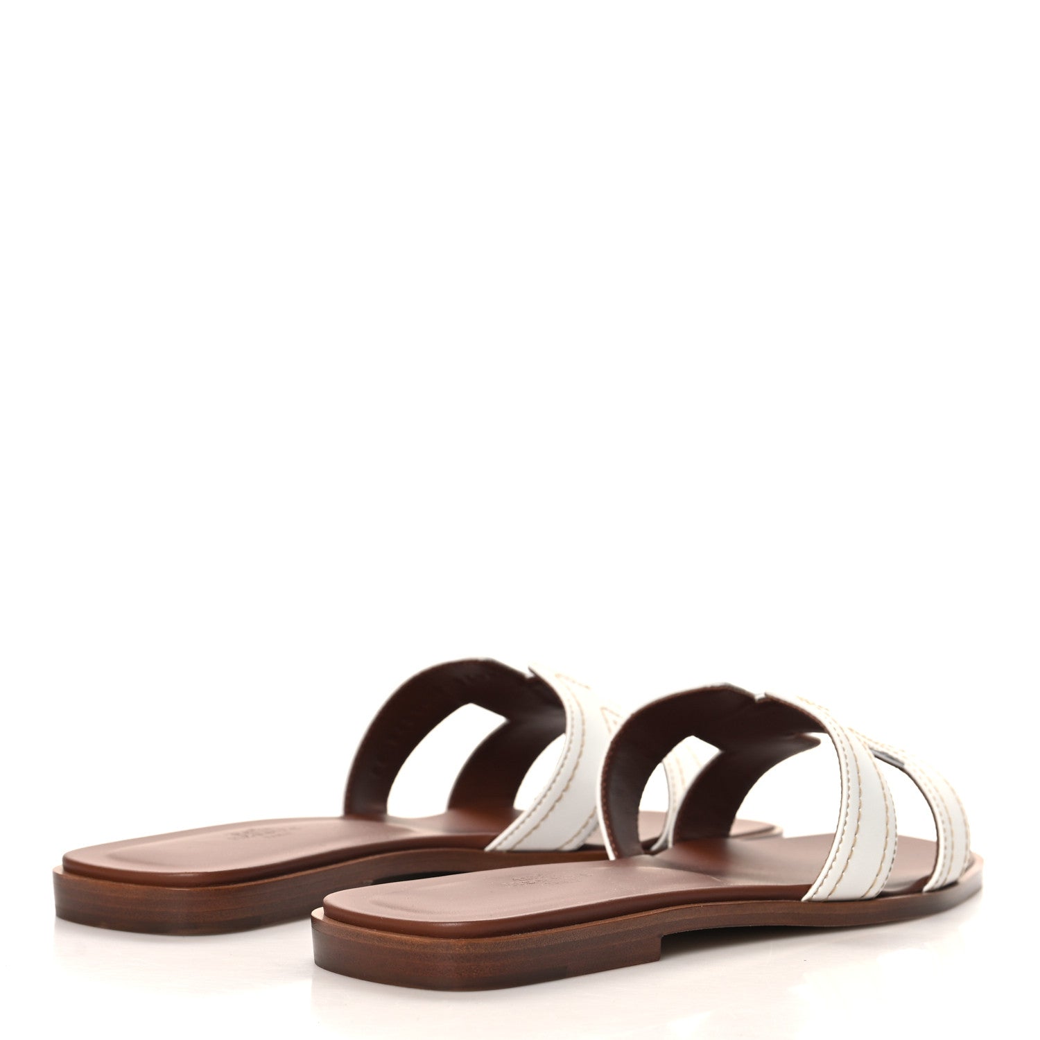 Hermes Calfskin Stitched Oran Sandals 40 White 5 of 10
