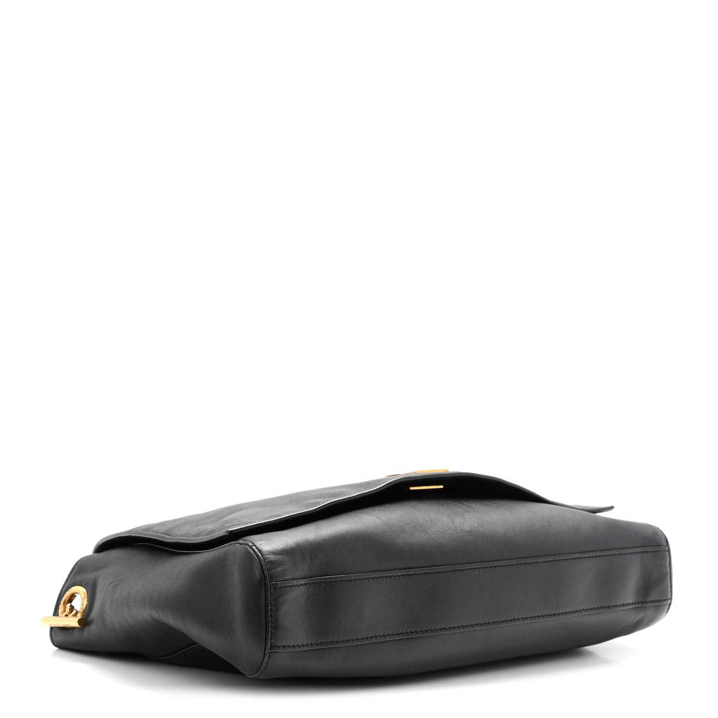 Smooth Calfskin Suede Medium Reversible Monogram Kate Satchel Black