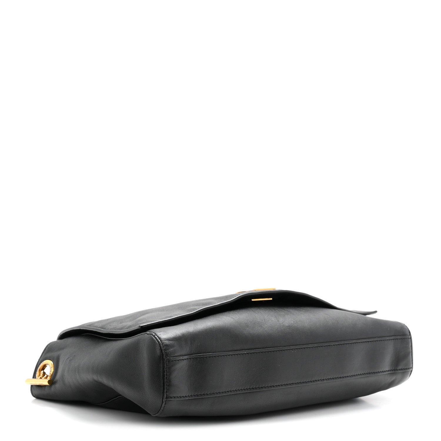 Saint Laurent Smooth Calfskin Suede Medium Reversible Monogram Kate Satchel Black 4 of 10