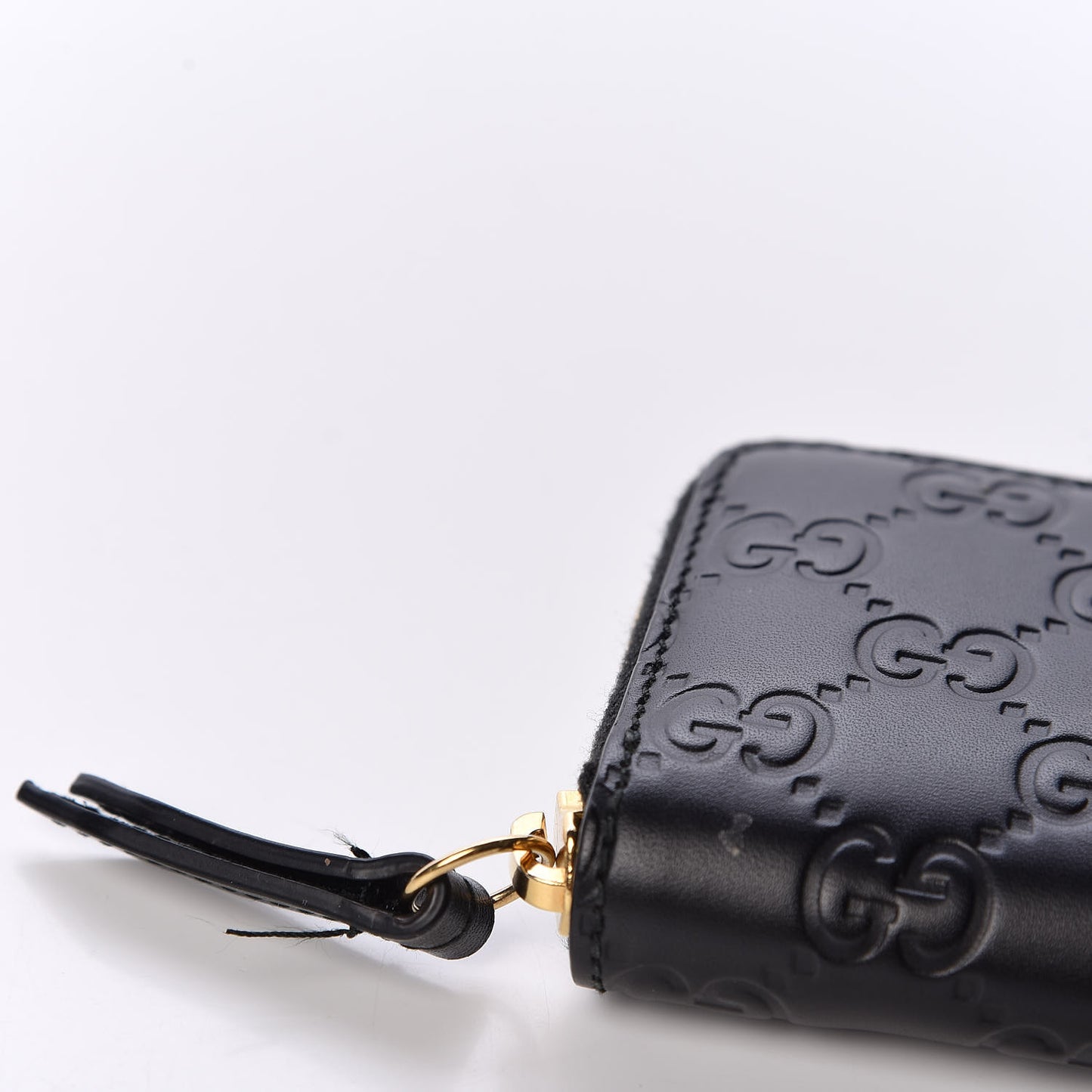 Guccissima Zip Around Card Case Black