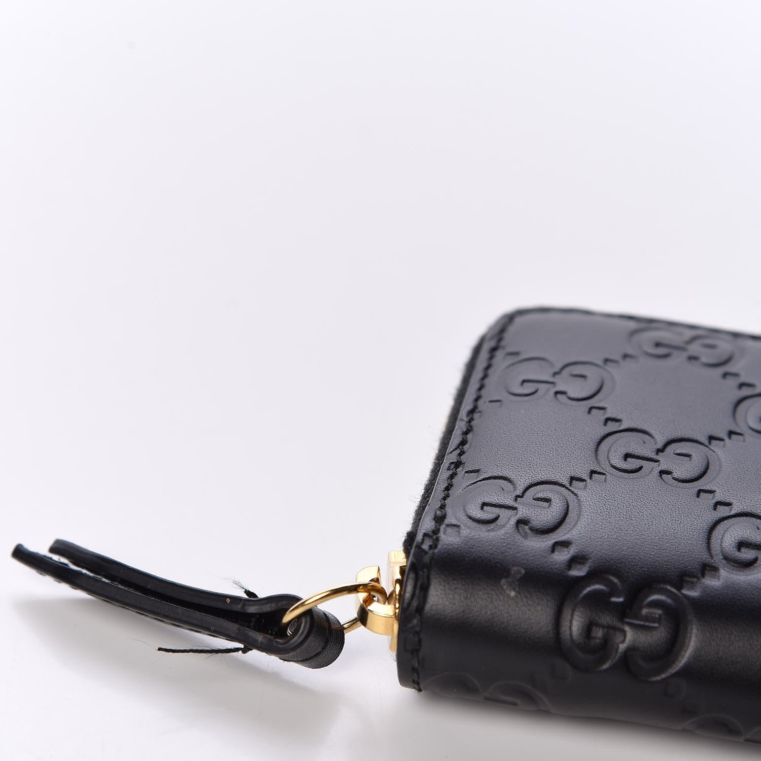 Gucci Guccissima Zip Around Card Case Black 7 of 9