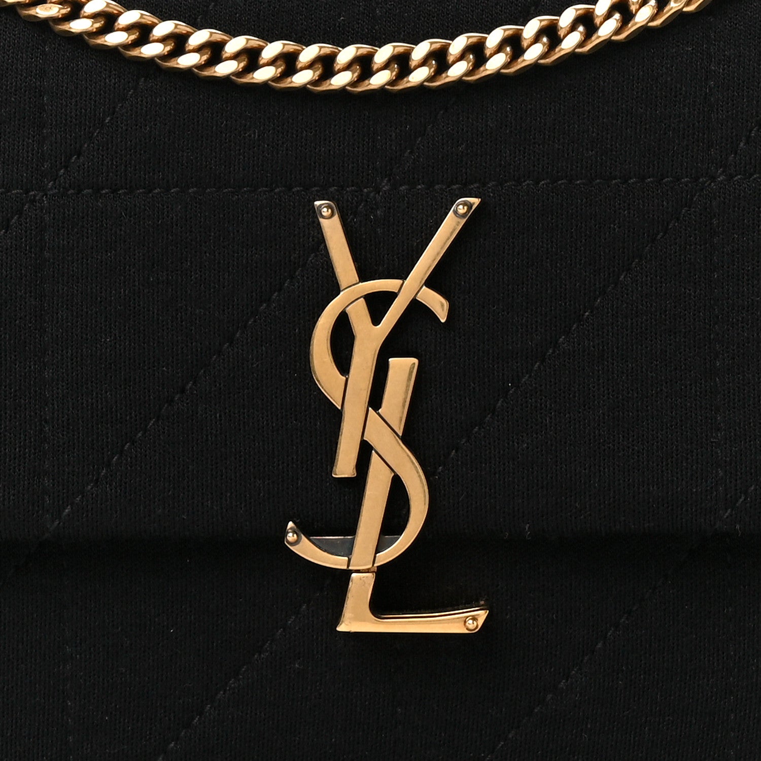 Saint Laurent Jersey Wool Patchwork Monogram Medium Jamie Black 8 of 10