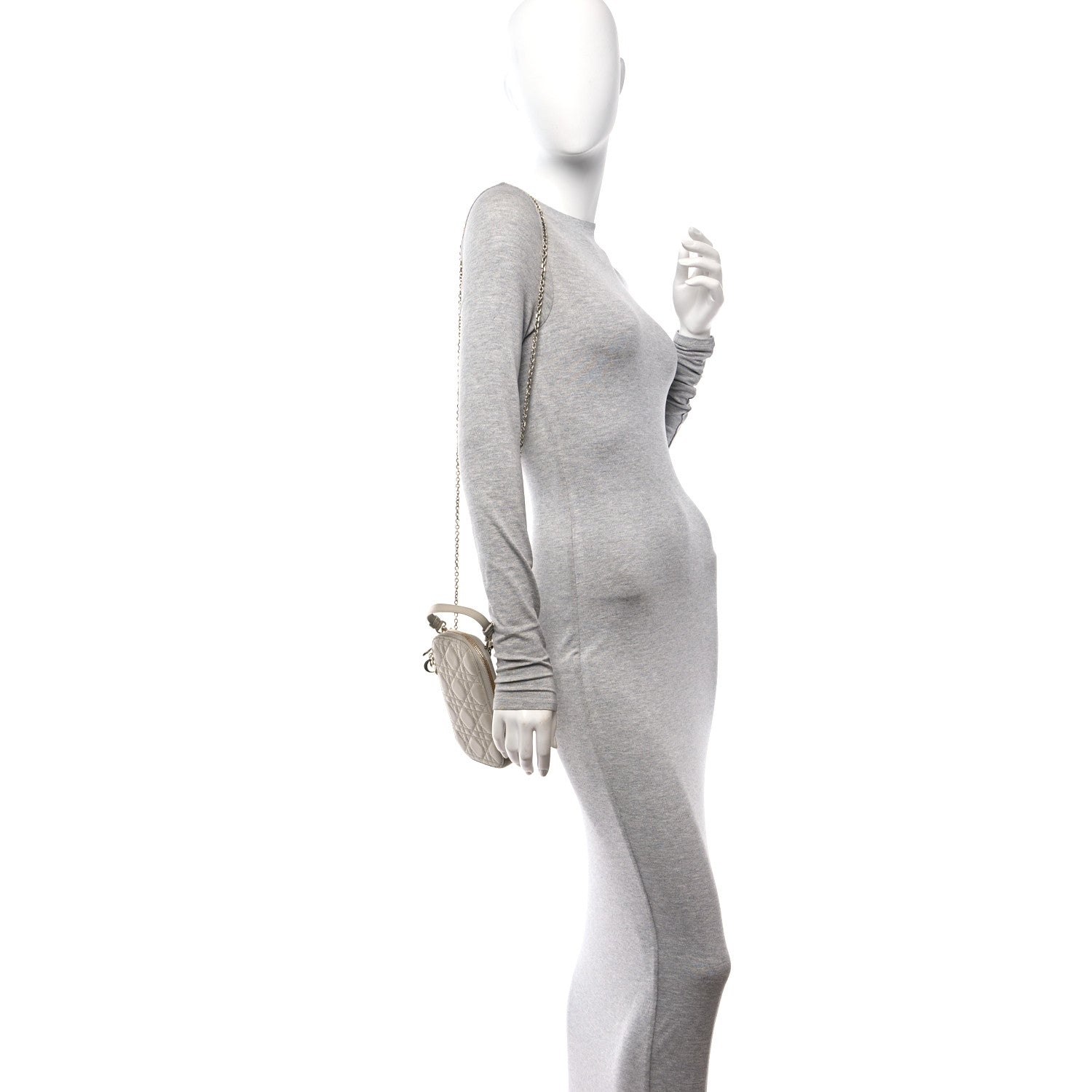 Christian Dior Lambskin Cannage Lady Dior Phone Holder Beige 2 of 10